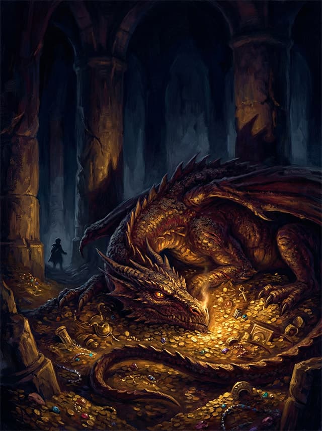 Drak Šmak strážiaci poklad